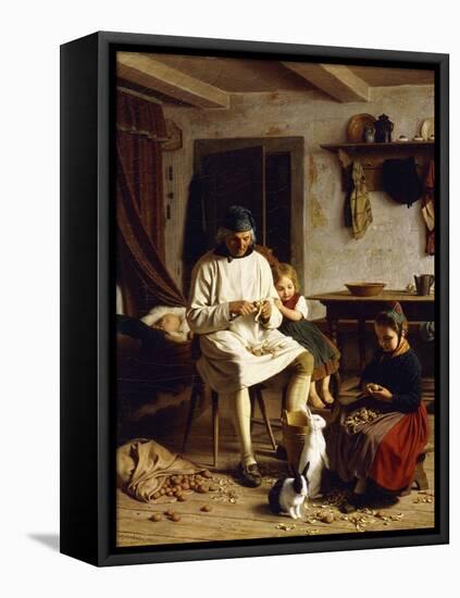 Family Chores, 1859-Friedrich Edouard Meyerheim-Framed Premier Image Canvas