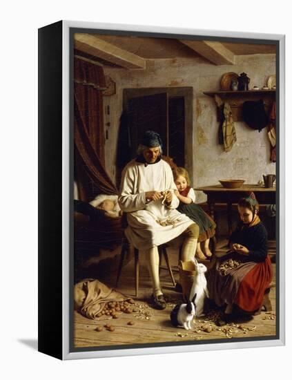 Family Chores, 1859-Friedrich Edouard Meyerheim-Framed Premier Image Canvas