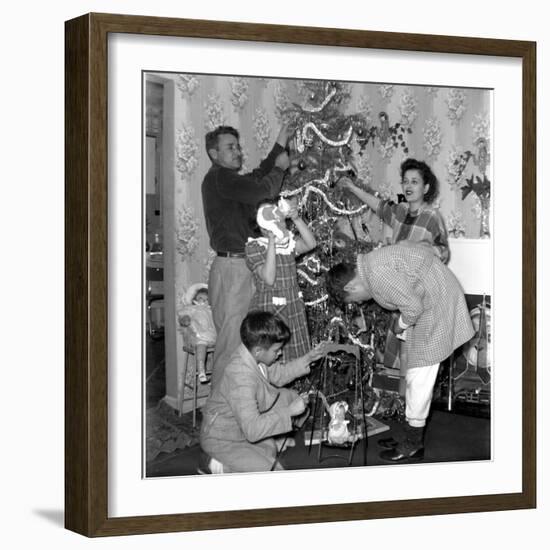 Family, Christmas, 1950,-Anthony Butera-Framed Photographic Print