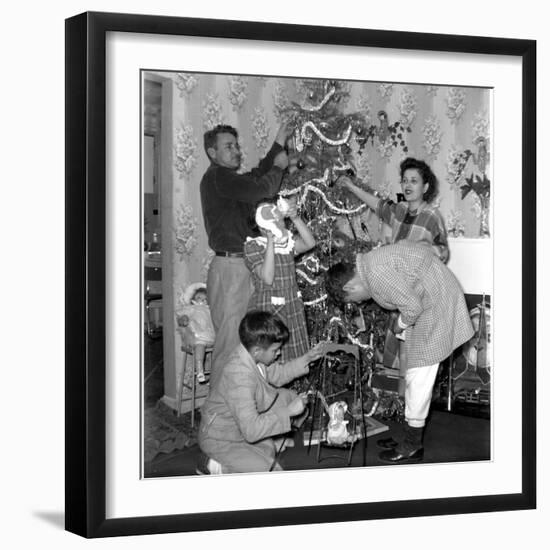 Family, Christmas, 1950,-Anthony Butera-Framed Photographic Print