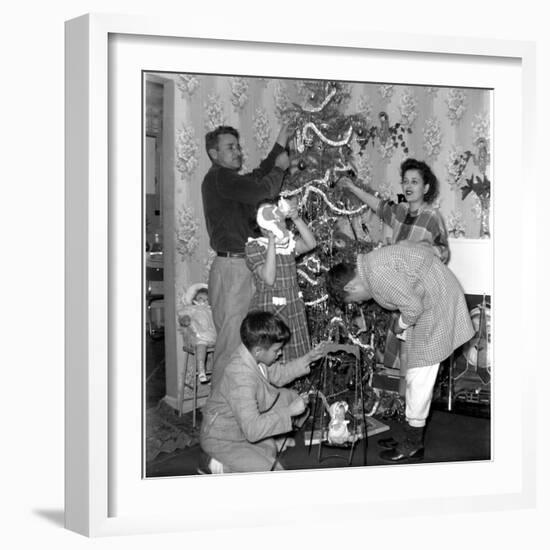 Family, Christmas, 1950,-Anthony Butera-Framed Photographic Print