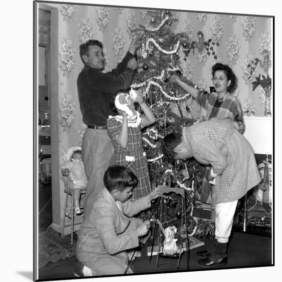 Family, Christmas, 1950,-Anthony Butera-Mounted Photographic Print