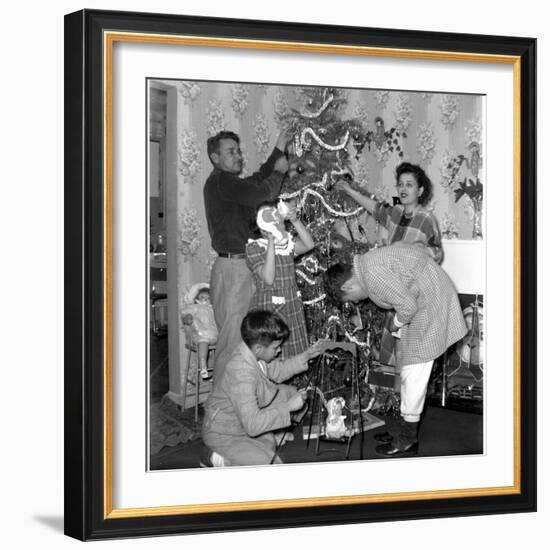 Family, Christmas, 1950,-Anthony Butera-Framed Photographic Print