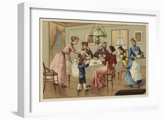 Family Drinking Chocolate-null-Framed Giclee Print