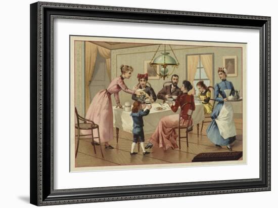 Family Drinking Chocolate-null-Framed Giclee Print