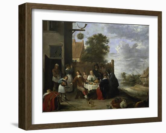 Family During an Outdoor Meal-Jan Steen-Framed Giclee Print