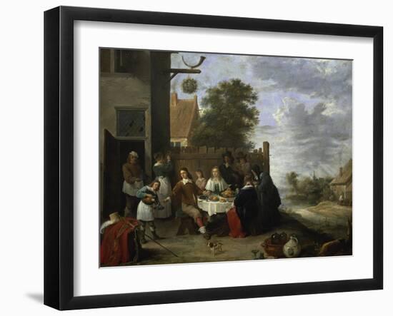 Family During an Outdoor Meal-Jan Steen-Framed Giclee Print