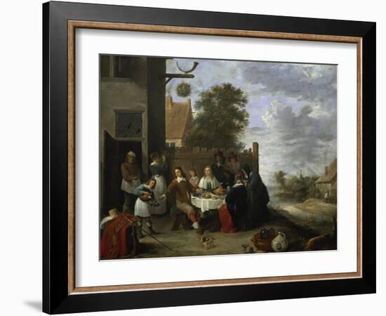 Family During an Outdoor Meal-Jan Steen-Framed Giclee Print