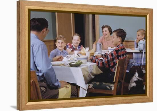 Family Eating at the Dinner Table-William P. Gottlieb-Framed Premier Image Canvas