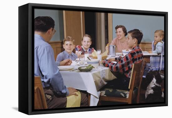 Family Eating at the Dinner Table-William P. Gottlieb-Framed Premier Image Canvas