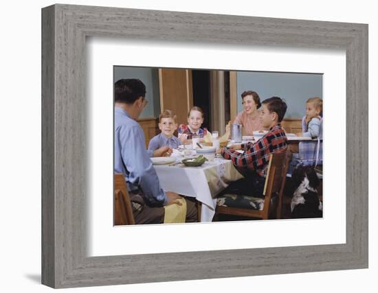 Family Eating at the Dinner Table-William P. Gottlieb-Framed Photographic Print