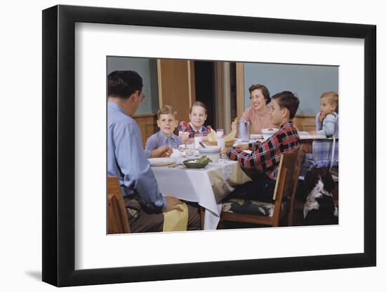 Family Eating at the Dinner Table-William P. Gottlieb-Framed Photographic Print