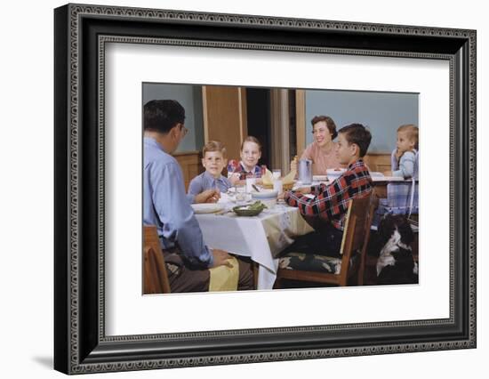 Family Eating at the Dinner Table-William P. Gottlieb-Framed Photographic Print