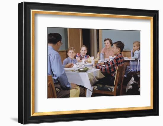 Family Eating at the Dinner Table-William P. Gottlieb-Framed Photographic Print