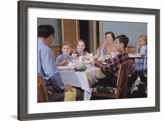 Family Eating at the Dinner Table-William P. Gottlieb-Framed Photographic Print