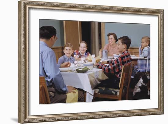 Family Eating at the Dinner Table-William P. Gottlieb-Framed Photographic Print