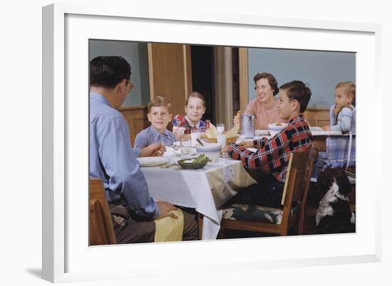 Family Eating at the Dinner Table-William P. Gottlieb-Framed Photographic Print