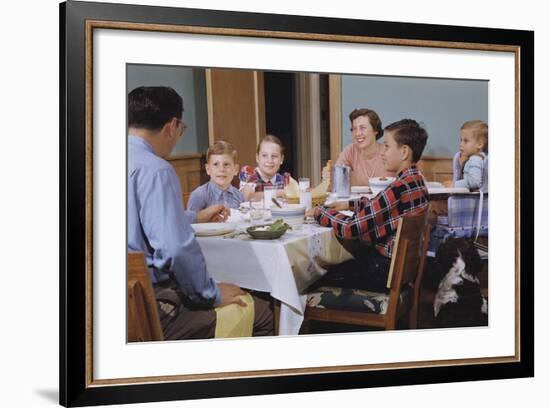 Family Eating at the Dinner Table-William P. Gottlieb-Framed Photographic Print