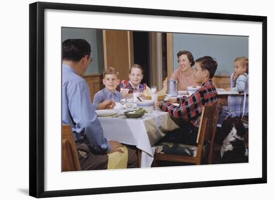 Family Eating at the Dinner Table-William P. Gottlieb-Framed Photographic Print