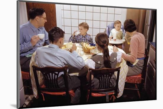 Family Eating Together at Dinner Table-William P. Gottlieb-Mounted Photographic Print