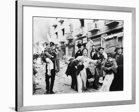 Family Fleeing from the Jewish District of Jerusalem, after a Bomb Blast, Feb. 1948-null-Framed Photo