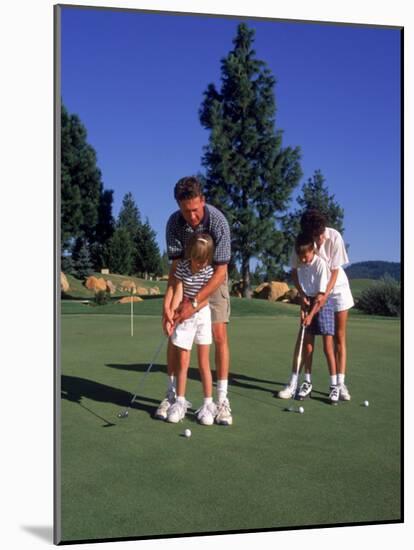 Family Golfing, Mt. Shasta, CA-Mark Gibson-Mounted Photographic Print