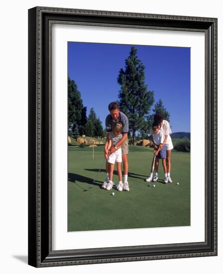 Family Golfing, Mt. Shasta, CA-Mark Gibson-Framed Photographic Print