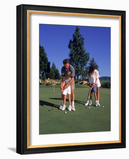 Family Golfing, Mt. Shasta, CA-Mark Gibson-Framed Photographic Print