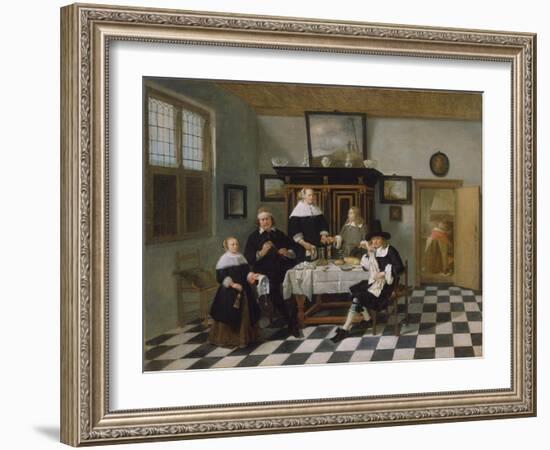 Family Group at Dinner Table, C.1658-60-Quiringh Gerritsz. van Brekelenkam-Framed Giclee Print