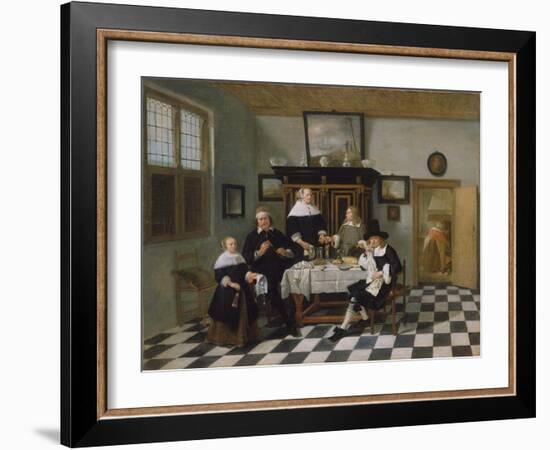 Family Group at Dinner Table, C.1658-60-Quiringh Gerritsz. van Brekelenkam-Framed Giclee Print