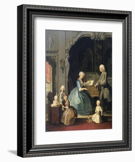 Family Group Near a Harpsichord, Cornelis Troost-Cornelis Troost-Framed Art Print