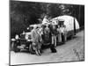 Family Group with their 1930 Fiat Towing a Caravan, (C1930)-null-Mounted Photographic Print