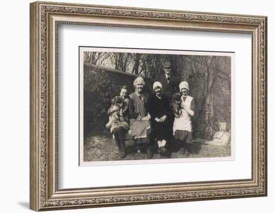 Family Group with Two Dogs in a Garden-null-Framed Photographic Print