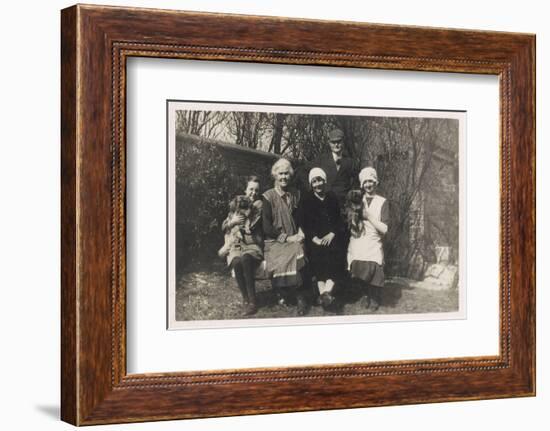 Family Group with Two Dogs in a Garden-null-Framed Photographic Print