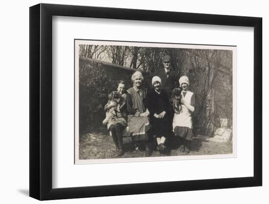 Family Group with Two Dogs in a Garden-null-Framed Photographic Print