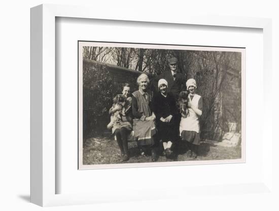 Family Group with Two Dogs in a Garden-null-Framed Photographic Print