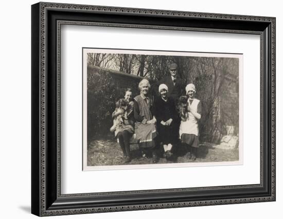 Family Group with Two Dogs in a Garden-null-Framed Photographic Print