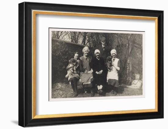 Family Group with Two Dogs in a Garden-null-Framed Photographic Print