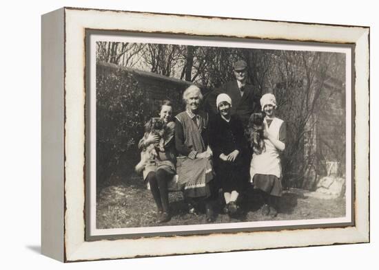 Family Group with Two Dogs in a Garden-null-Framed Premier Image Canvas