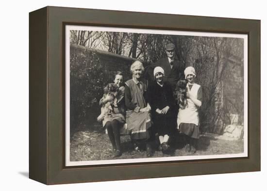 Family Group with Two Dogs in a Garden-null-Framed Premier Image Canvas