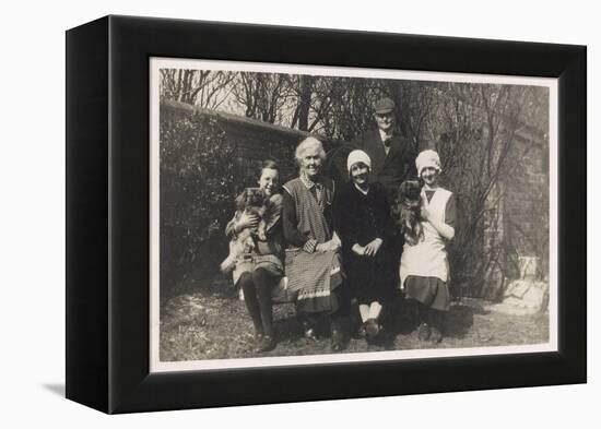 Family Group with Two Dogs in a Garden-null-Framed Premier Image Canvas