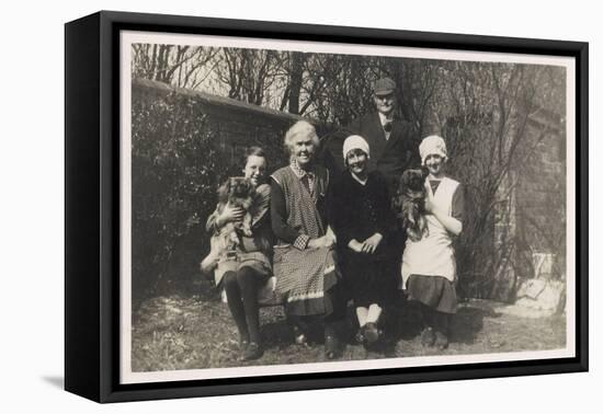 Family Group with Two Dogs in a Garden-null-Framed Premier Image Canvas