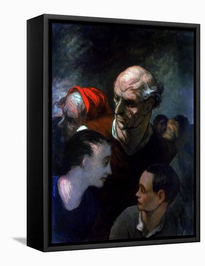 Family in a Barricade During the Paris Commune, 1870-Honoré Daumier-Framed Premier Image Canvas