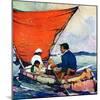 "Family in Canoe,"May 1, 1927-Frank Schoonover-Mounted Giclee Print