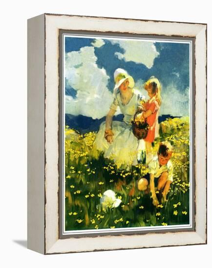 "Family in Field of Buttercups,"June 1, 1929-Haddon Sundblom-Framed Premier Image Canvas