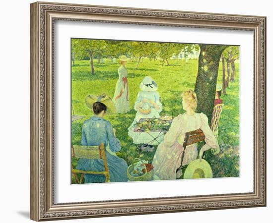 Family in the Orchard, 1890-Théo van Rysselberghe-Framed Giclee Print