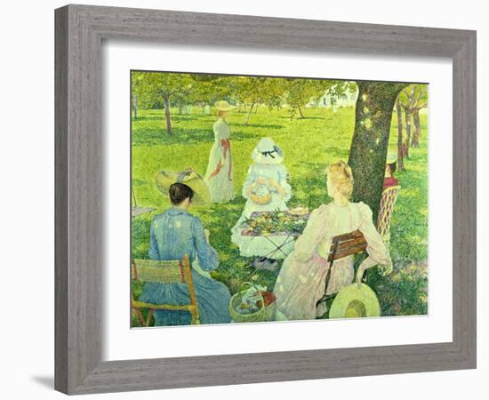 Family in the Orchard, 1890-Théo van Rysselberghe-Framed Giclee Print