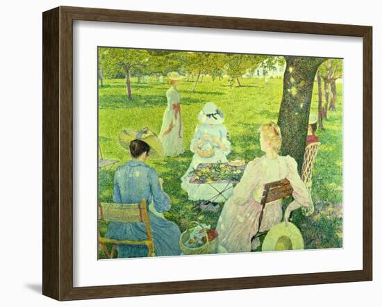 Family in the Orchard, 1890-Théo van Rysselberghe-Framed Giclee Print