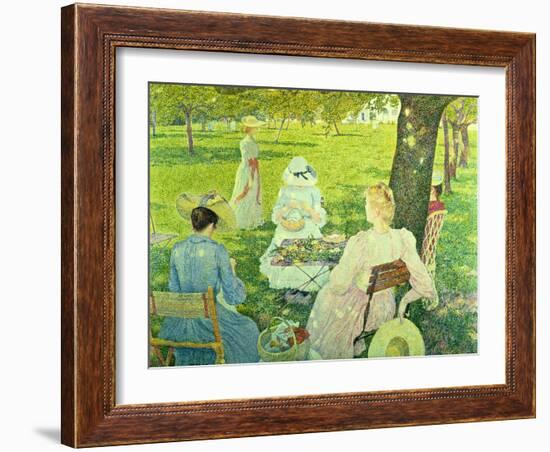 Family in the Orchard, 1890-Théo van Rysselberghe-Framed Giclee Print