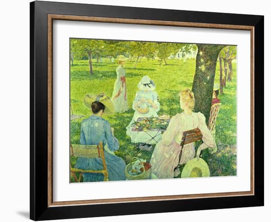 Family in the Orchard, 1890-Théo van Rysselberghe-Framed Giclee Print